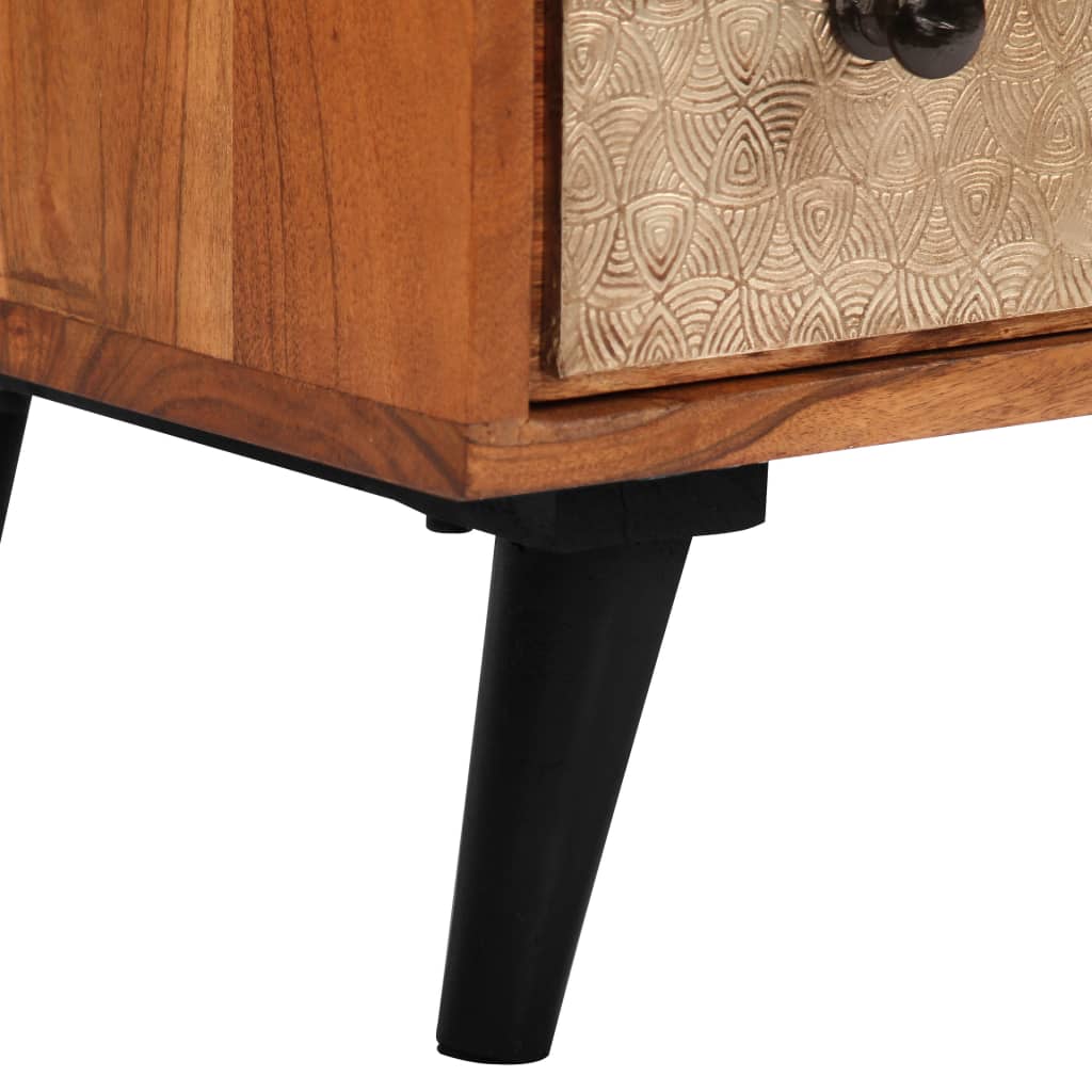 Cassettiera 60x30x75 cm in Legno Massello d'Acacia - homemem39