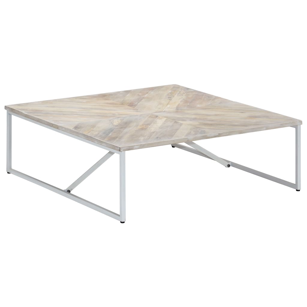 Tavolino da Salotto 110x110x36 cm in Legno Massello di Mango - homemem39