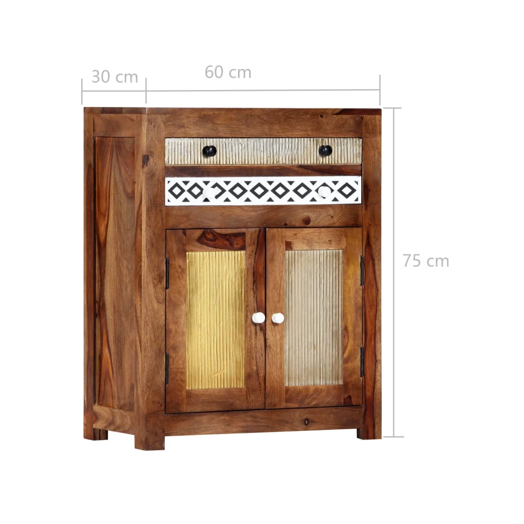 Credenza 60x30x75 cm in Legno Massello di Acacia - homemem39