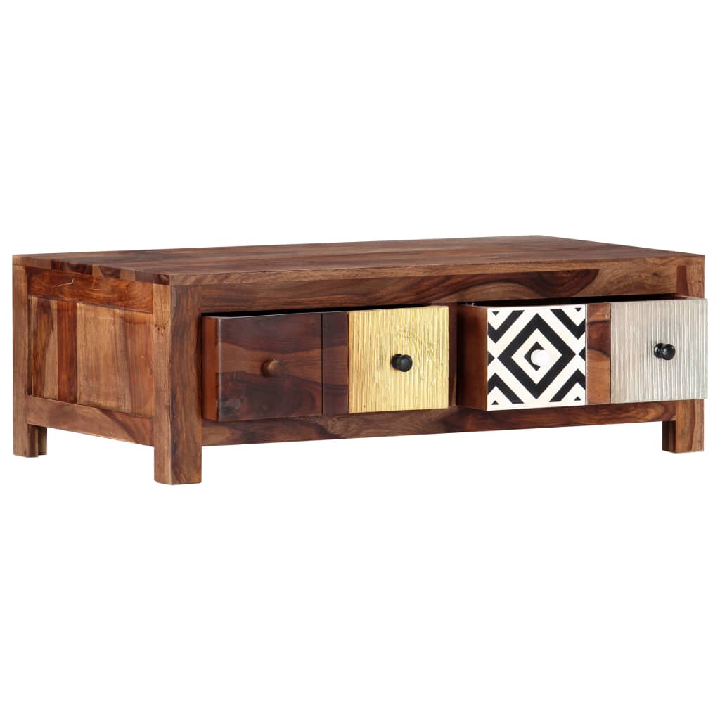 Tavolino da Salotto 90x50x30 cm in Legno Massello di Acacia | homemem39