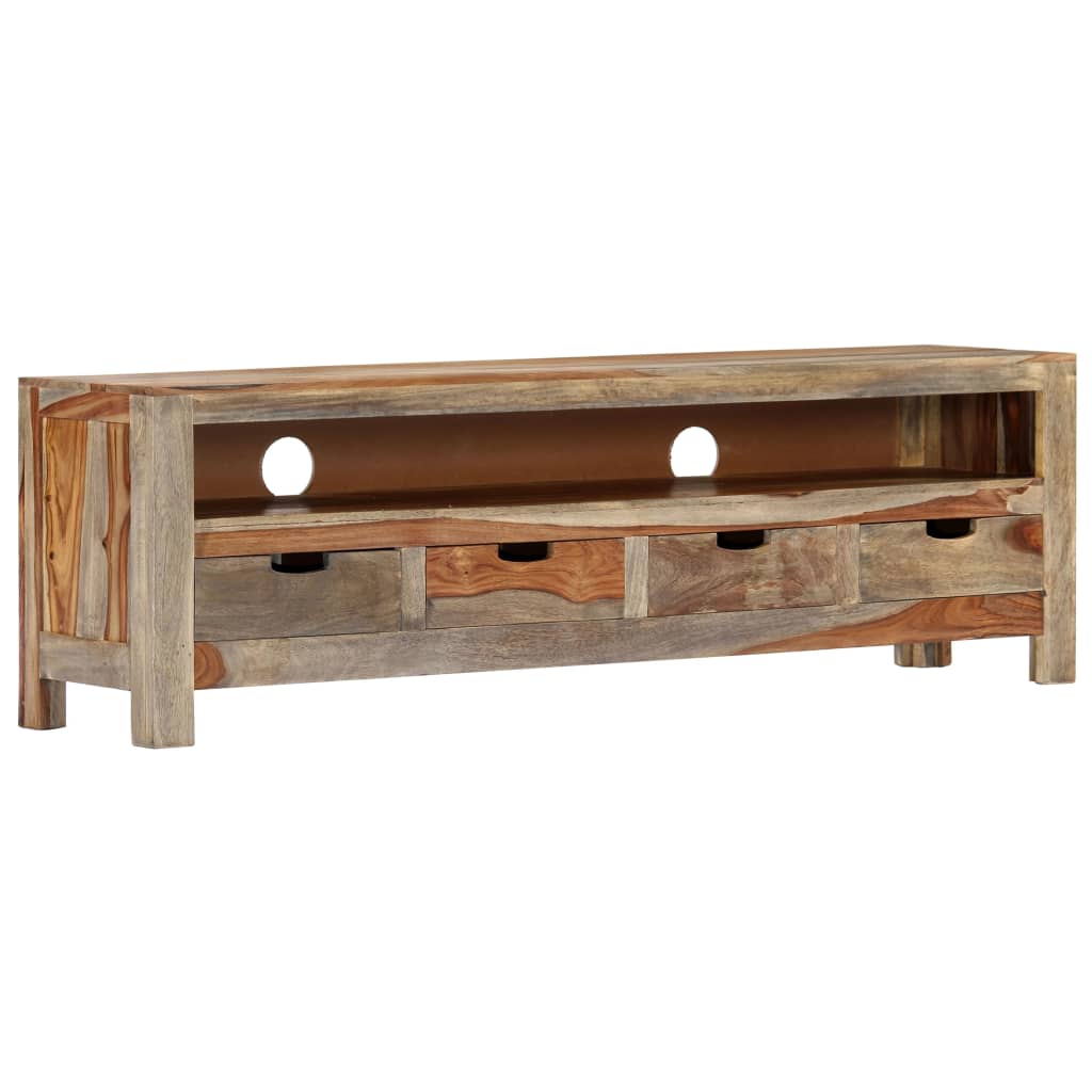 TV stand in solid Sheesham wood 130x30x40 cm