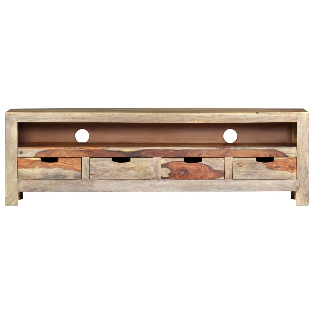TV stand in solid Sheesham wood 130x30x40 cm