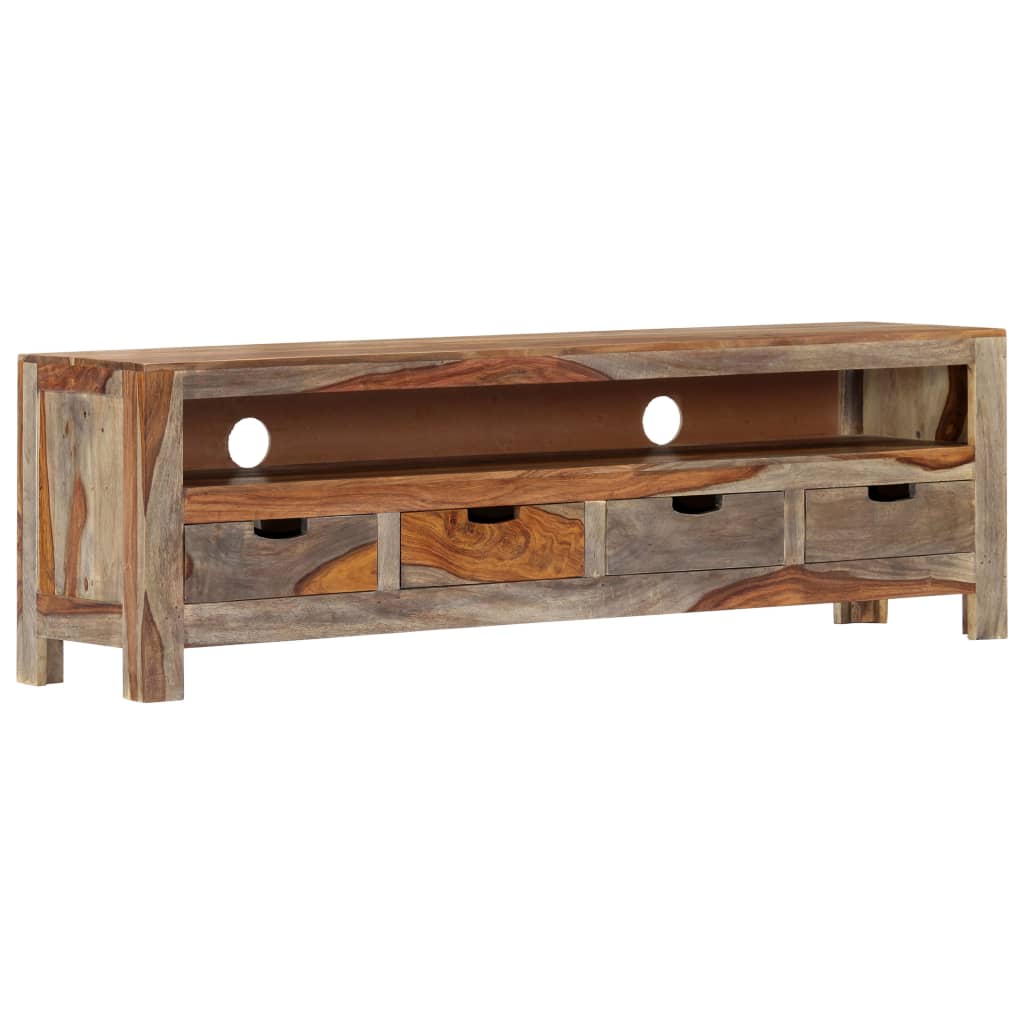 TV stand in solid Sheesham wood 130x30x40 cm