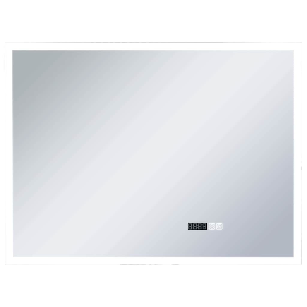 Specchio LED Bagno con Sensore Tattile e Schermo Orario 80x60cm - homemem39