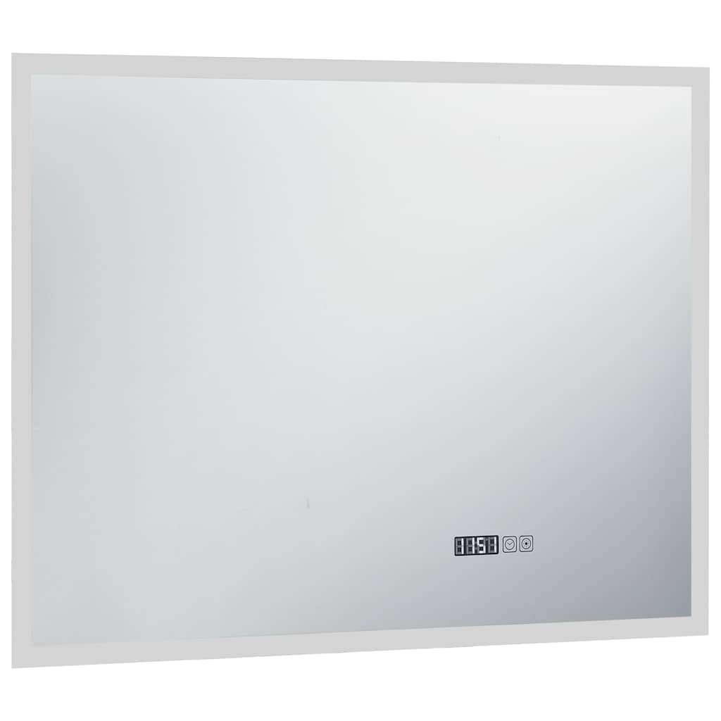 Specchio LED Bagno con Sensore Tattile e Schermo Orario 80x60cm - homemem39