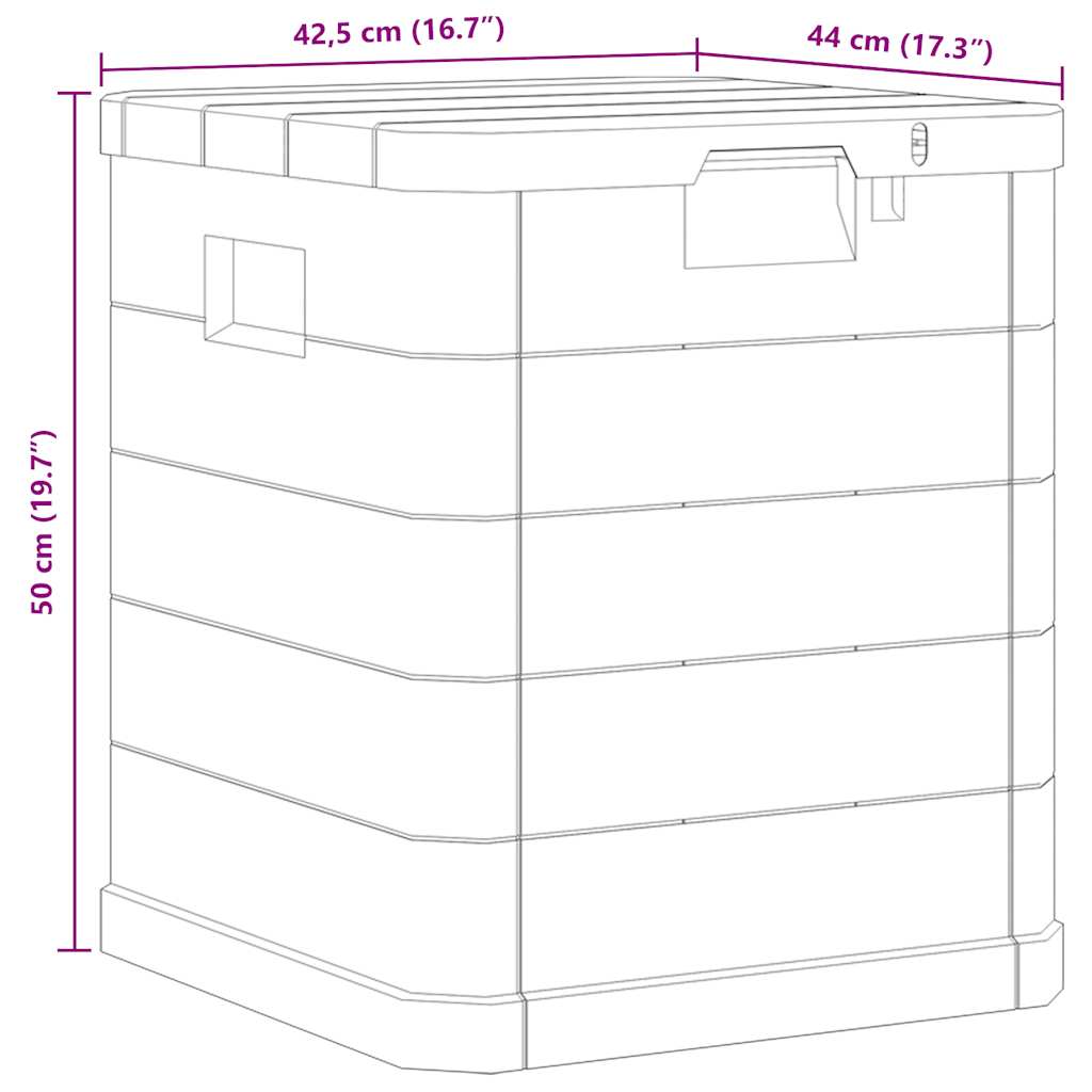 Baule da Giardino 90 L Grigio Chiaro - homemem39