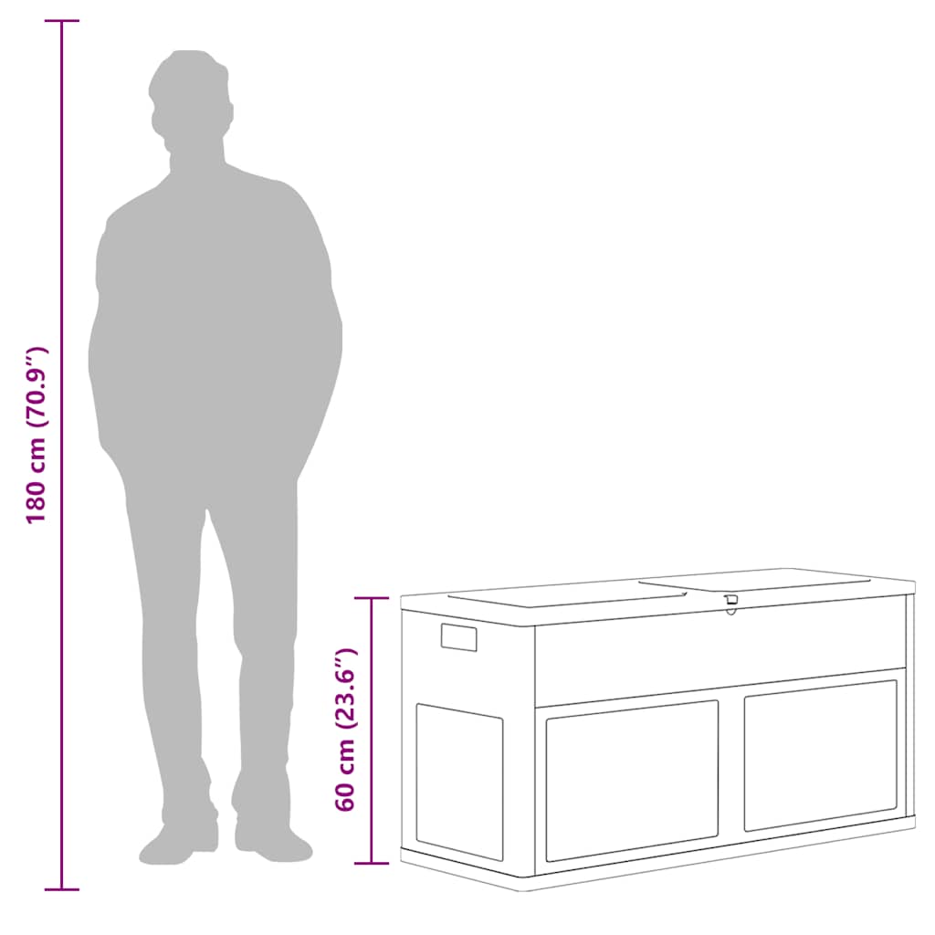 Baule da Giardino 320 L Grigio Nero