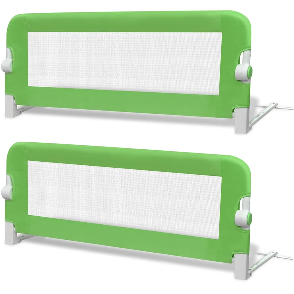 Sponde Letto per la Sicurezza dei Bambini 2 pz Verde 102x42 cm - homemem39