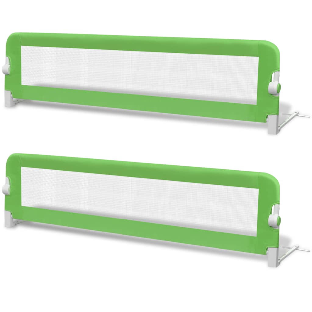 Sponde Letto per la Sicurezza dei Bambini 2 pz Verde 150x42 cm - homemem39
