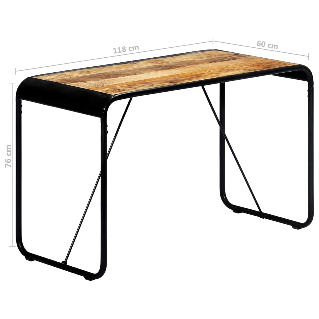 Tavolo da Pranzo 118x60x76 in Legno Massello di Mango Grezzo - homemem39
