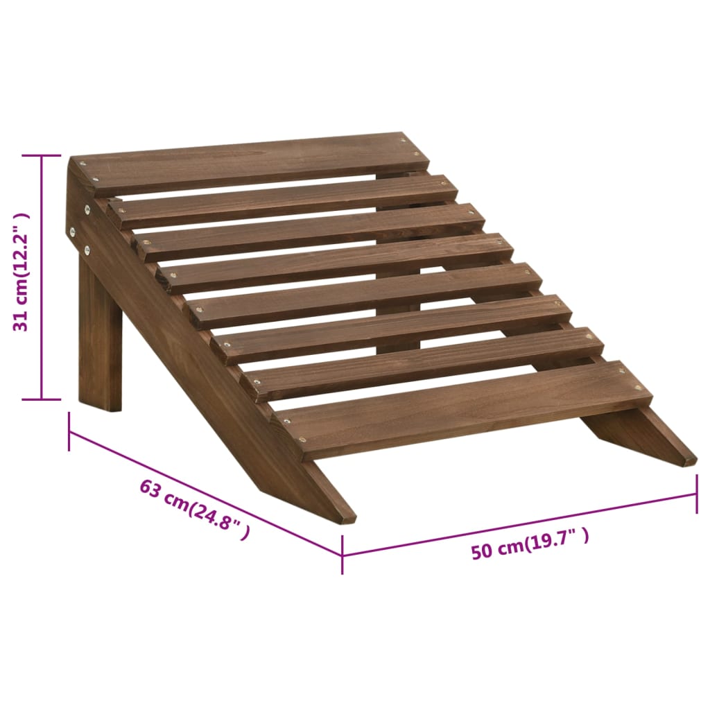 Sedia da Giardino con Poggiapiedi in Legno Marrone | homemem39