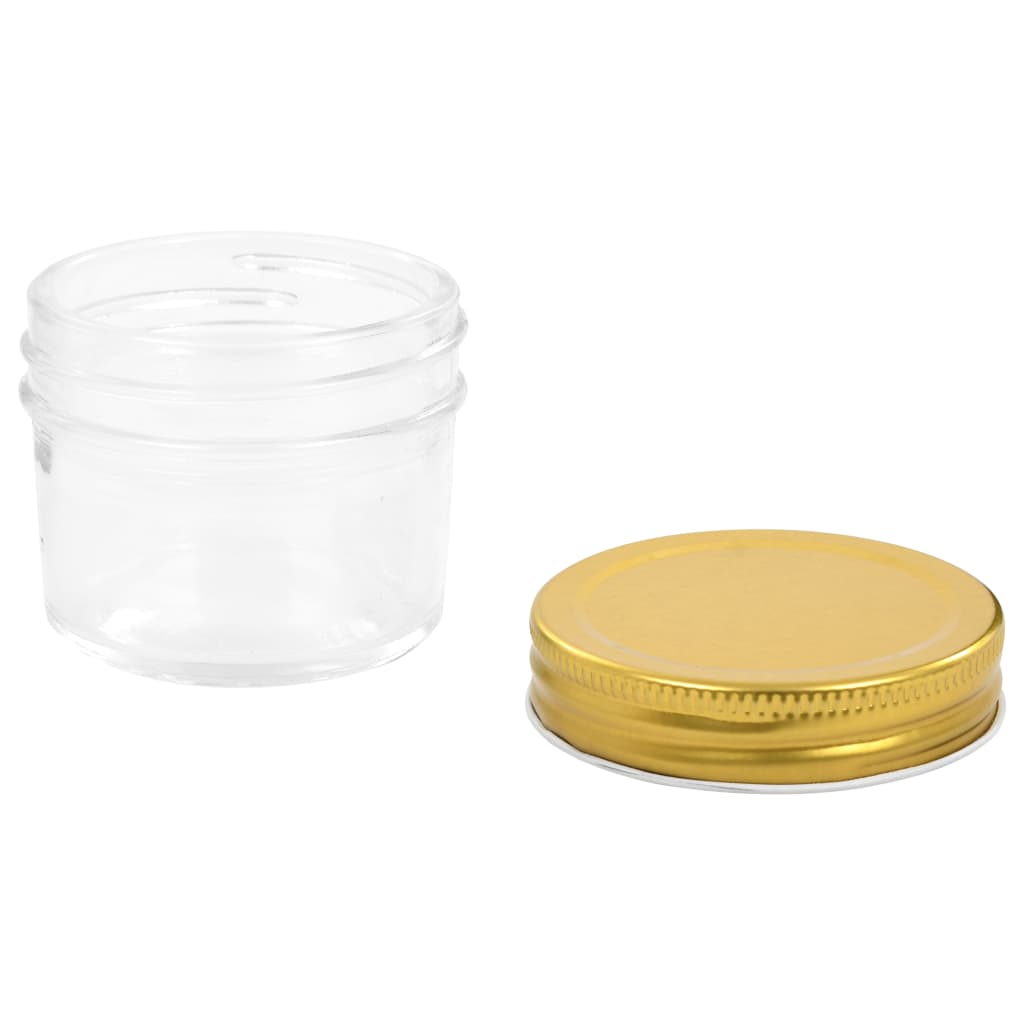 Vaso per Marmellata in Vetro Coperchio Oro 24 pz 110 ml - homemem39