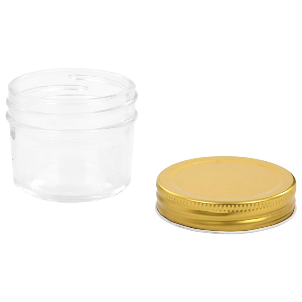 Vasi per Marmellata in Vetro Coperchio Oro 96 pz 110 ml - homemem39