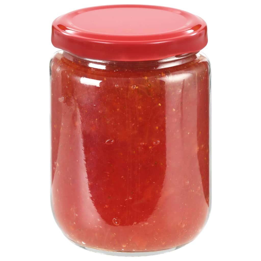 Vasi per Marmellata in Vetro Coperchio Rosso 96 pz 230 ml - homemem39