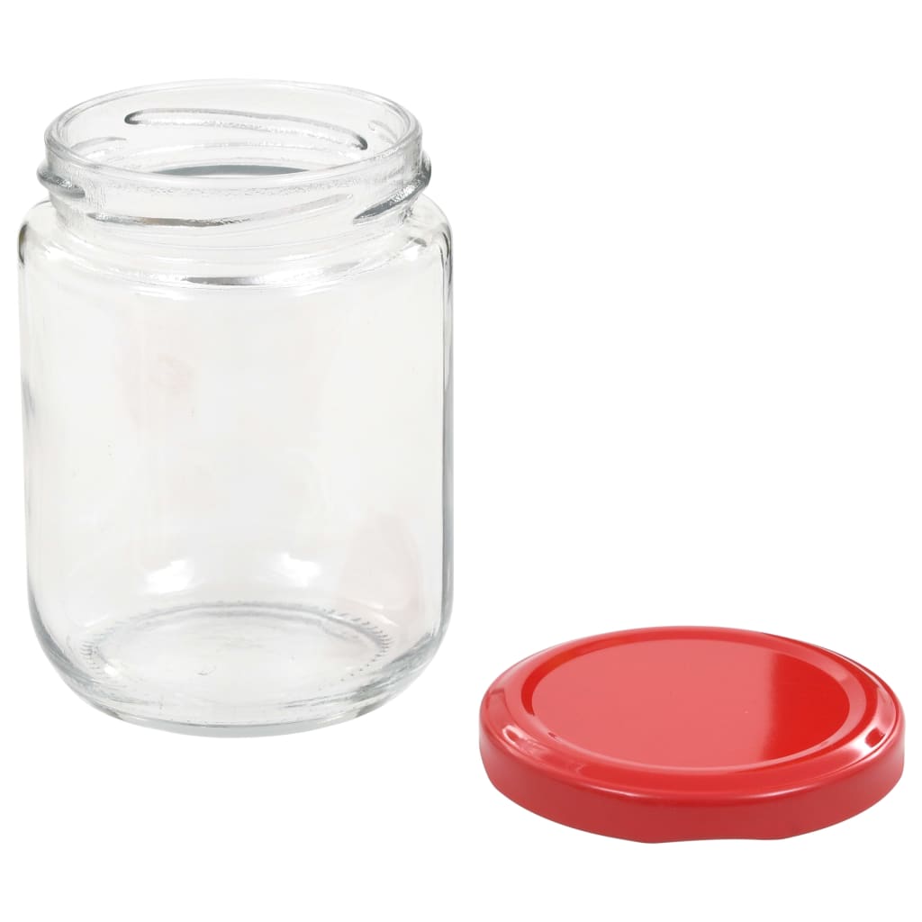 Vasi per Marmellata in Vetro Coperchio Rosso 96 pz 230 ml - homemem39