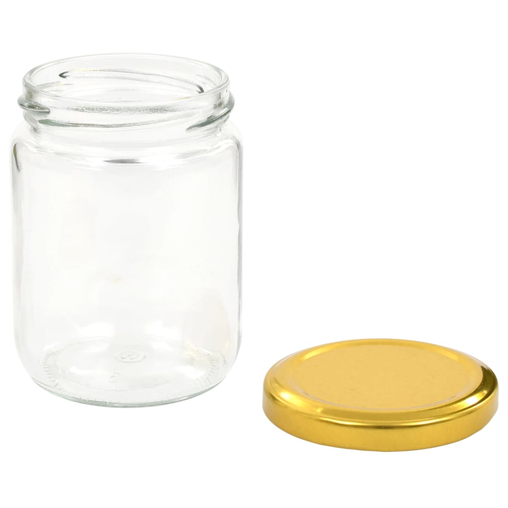 Vasi per Marmellata in Vetro Coperchio Oro 96 pz 230 ml - homemem39