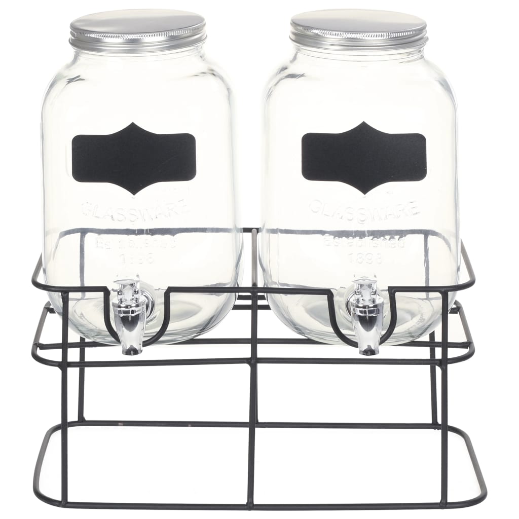 Distributori di Bevande 2 pz da 4 L con Supporto Vetro - homemem39