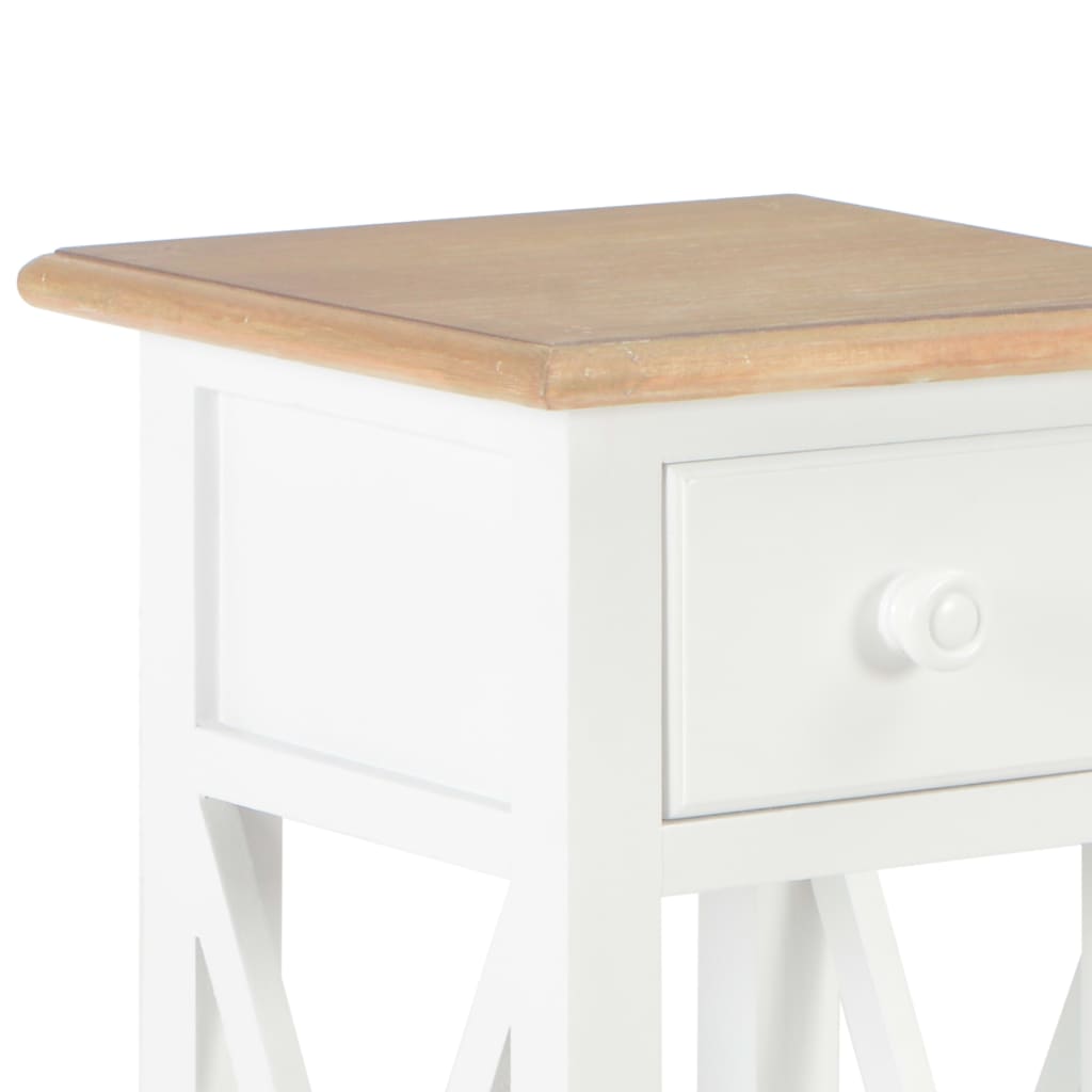 280057 vidaXL Tavolino Laterale Bianco 27x27x65,5 cm in Legno - homemem39