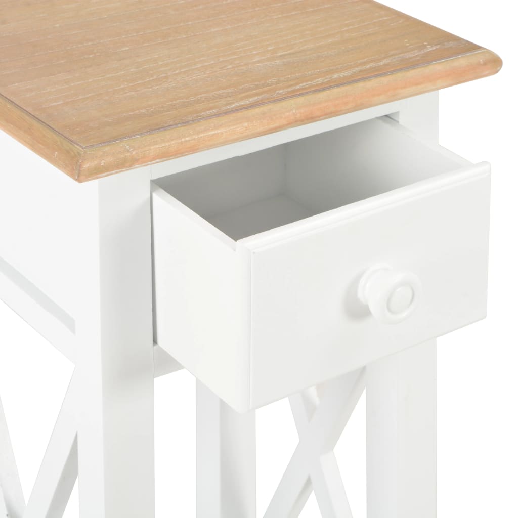 280057 vidaXL Tavolino Laterale Bianco 27x27x65,5 cm in Legno - homemem39