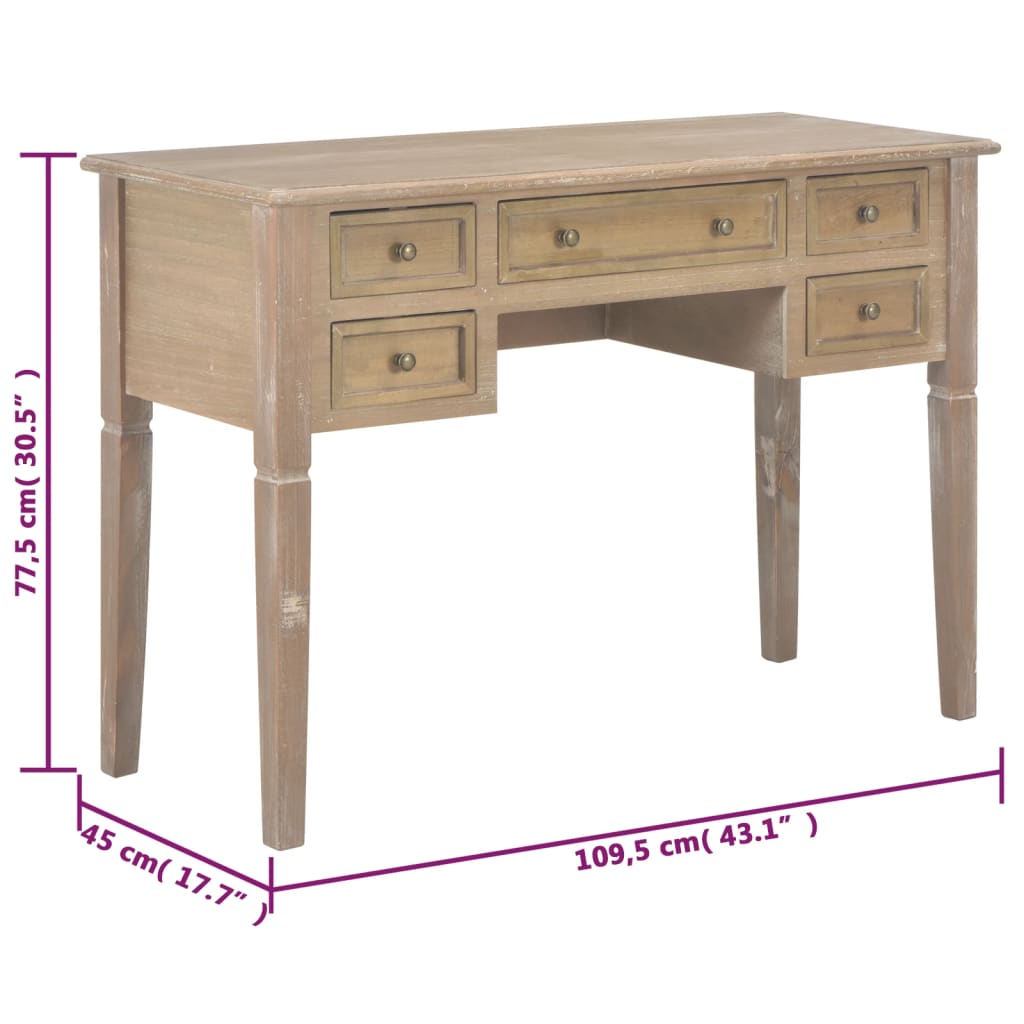 Scrivania Marrone 109,5x45x77,5 cm in Legno