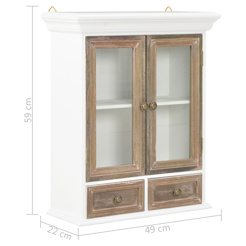 Armadietto a Muro Bianco 49x22x59 cm in Legno Multistrato - homemem39