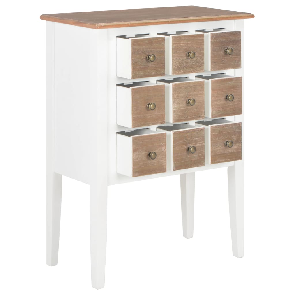 Credenza Bianca 54x30x80 cm in Legno Massello - homemem39