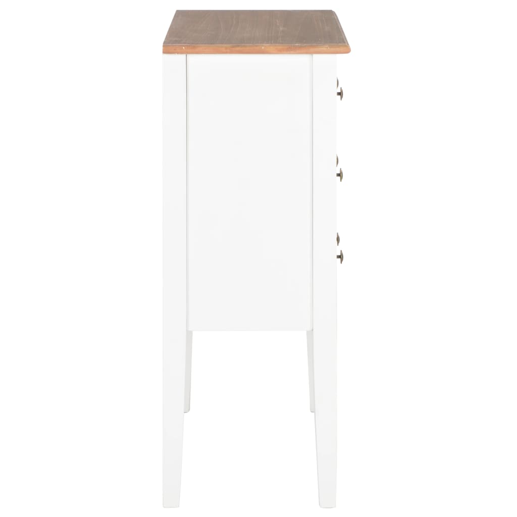 Credenza Bianca 54x30x80 cm in Legno Massello - homemem39