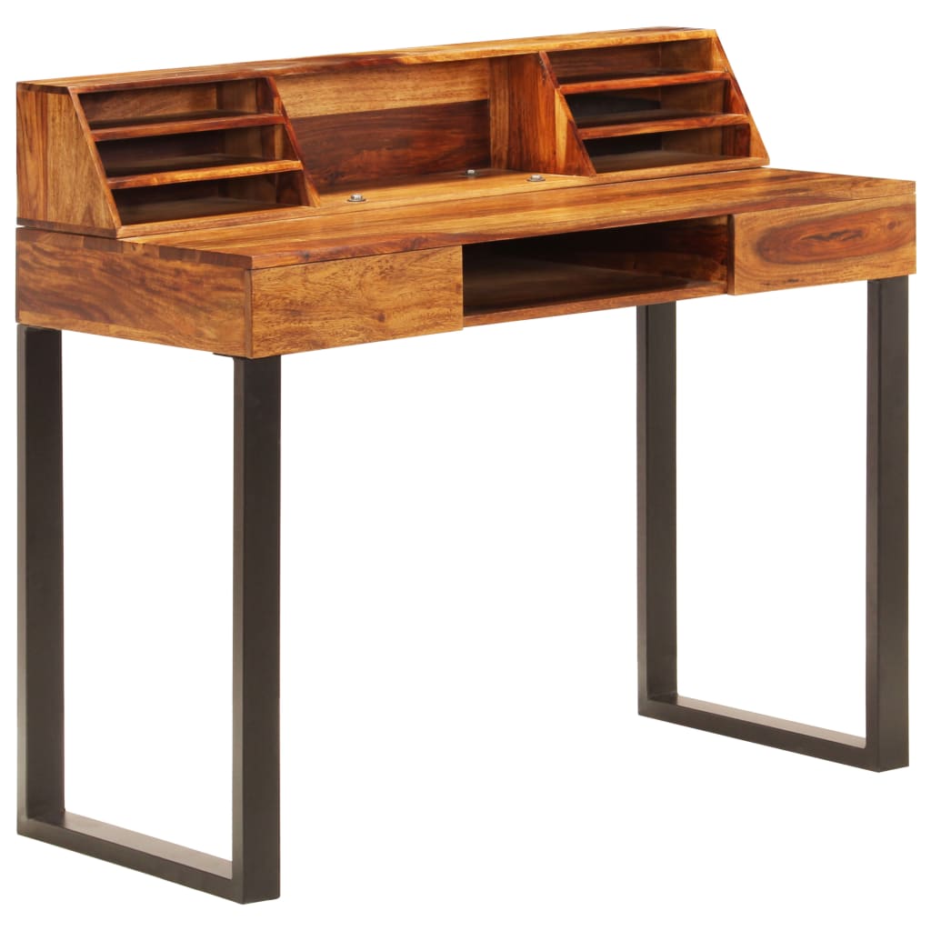 Scrivania 110x50x94 cm Massello di Acacia e Acciaio | homemem39