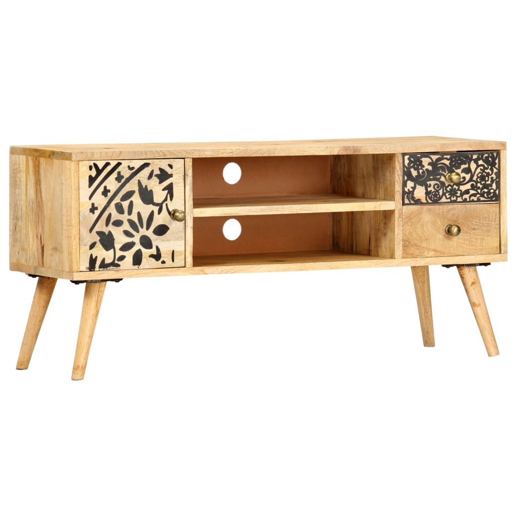Mobile Porta TV 100x30x45 cm in Legno Massello di Mango | homemem39