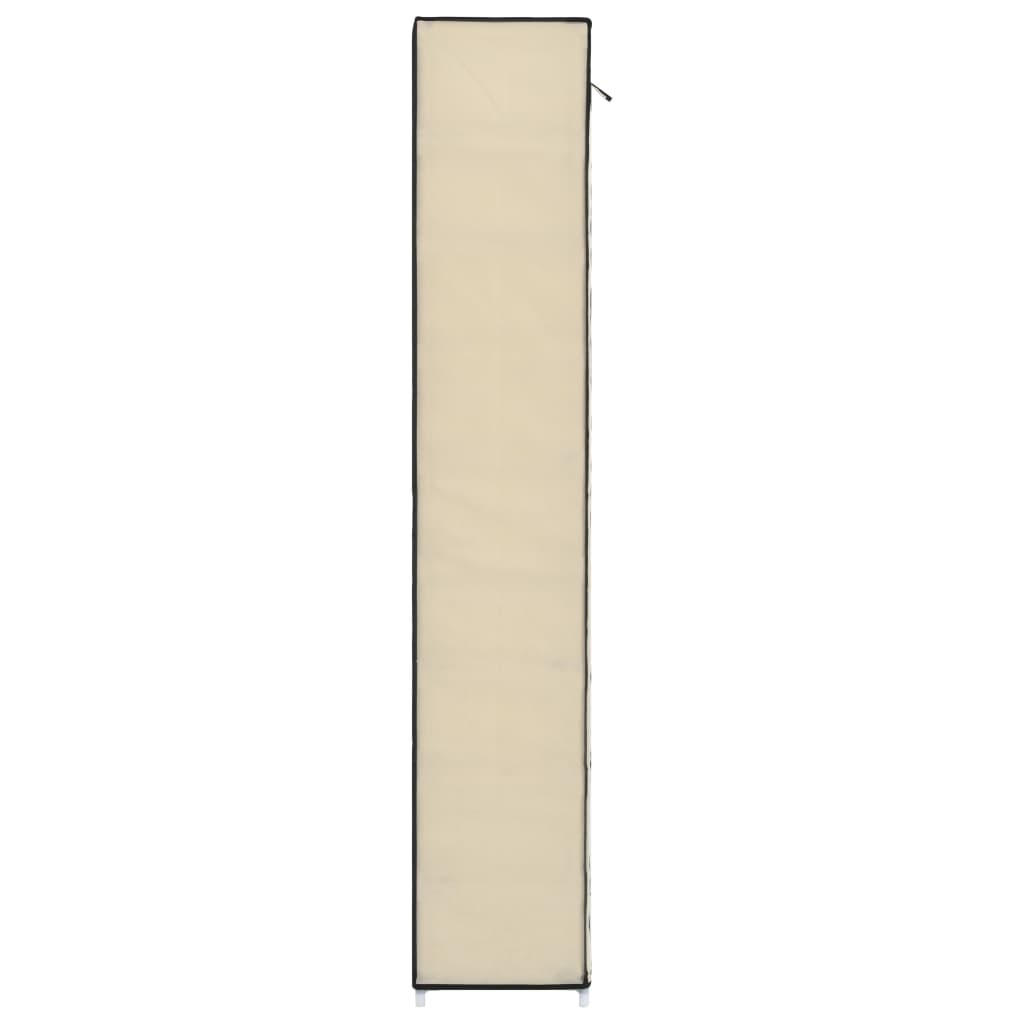 Scarpiera con Rivestimento in Tessuto Crema 57x29x162 cm - homemem39