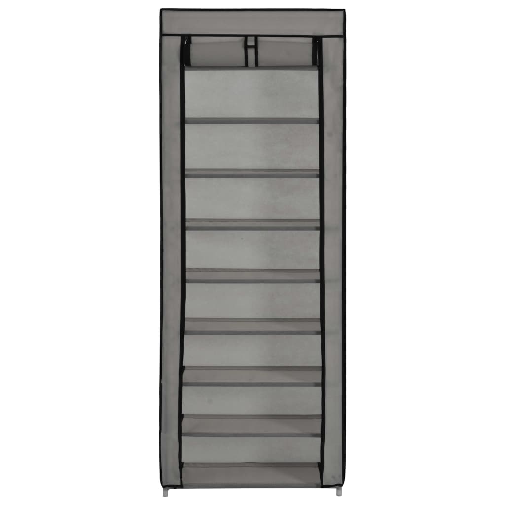 Scarpiera con Rivestimento in Tessuto Grigio 57x29x162 cm - homemem39