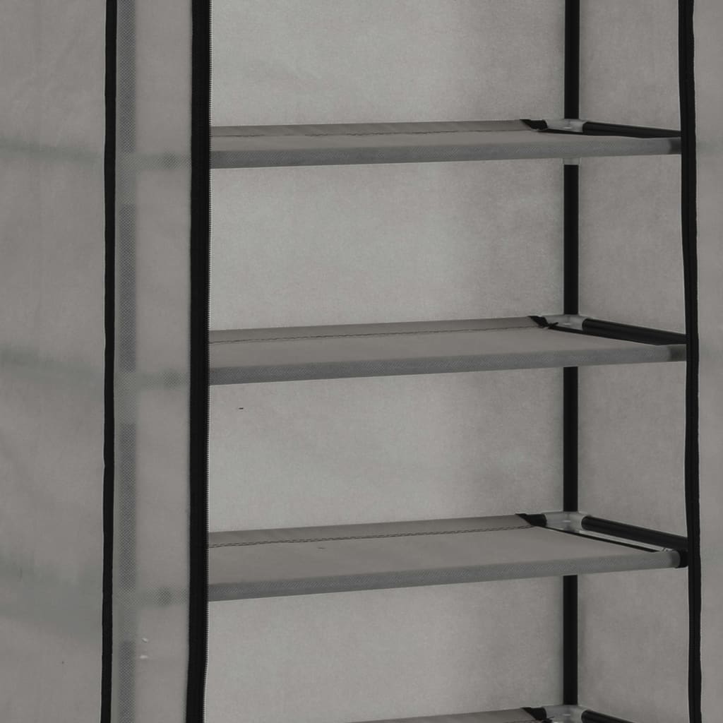 Scarpiera con Rivestimento in Tessuto Grigio 57x29x162 cm - homemem39