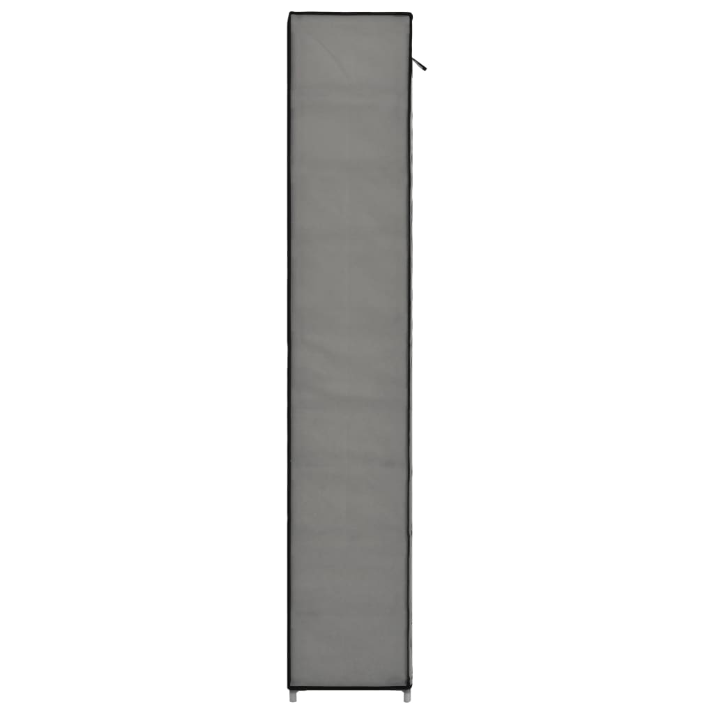 Scarpiera con Rivestimento in Tessuto Grigio 57x29x162 cm - homemem39