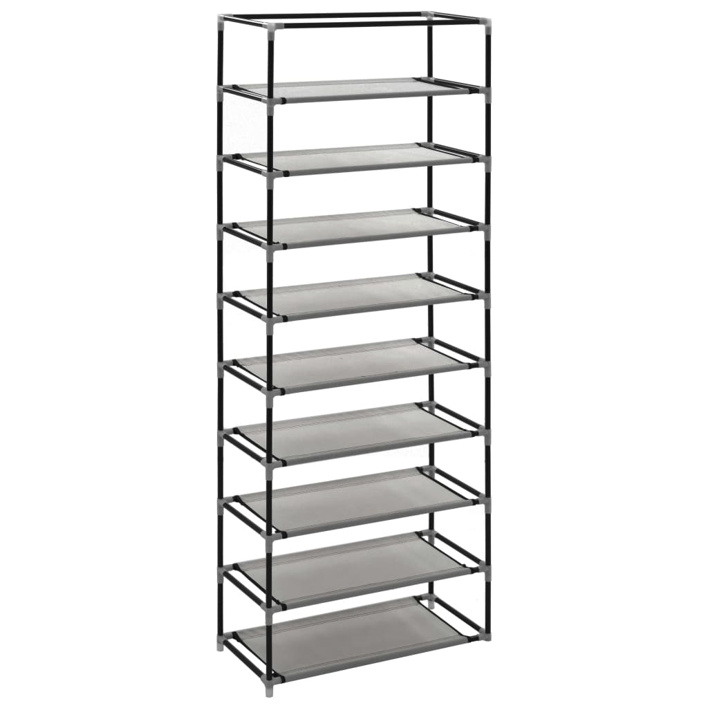Scarpiera con Rivestimento in Tessuto Grigio 57x29x162 cm - homemem39