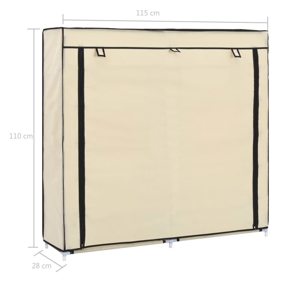 Scarpiera Coperta Crema 115x28x110 cm in Tessuto - homemem39