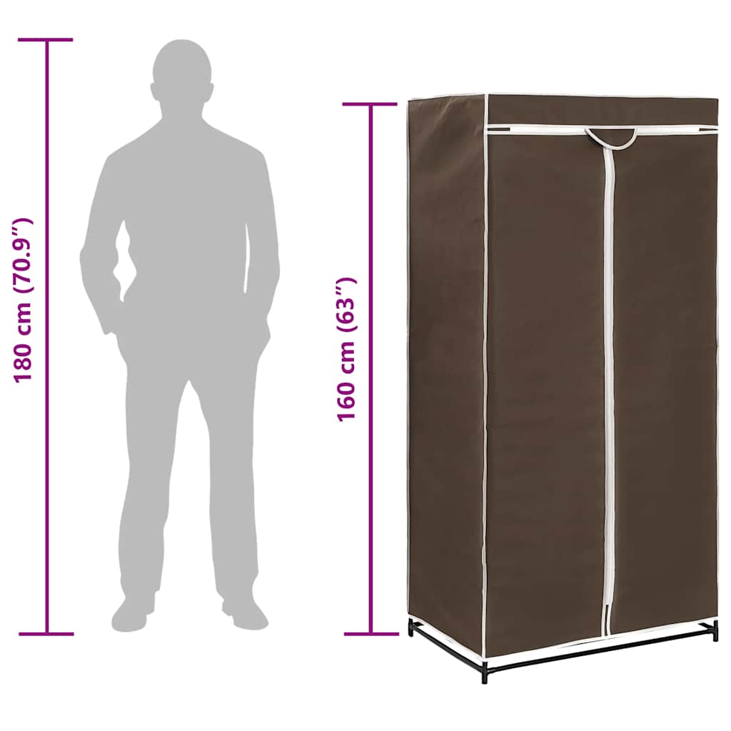 Armadio 2 pz Marrone 75x50x160 cm