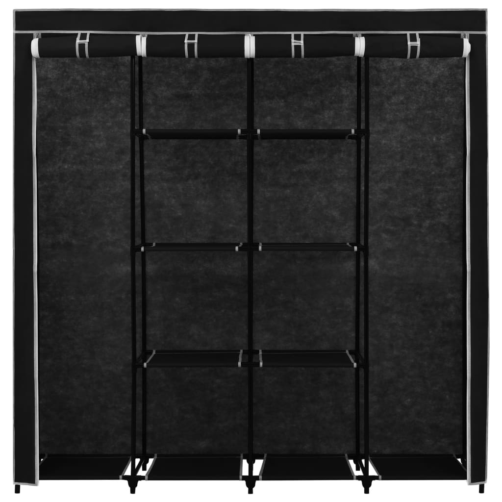 Guardaroba con 4 Scomparti Nero 175x45x170 cm - homemem39
