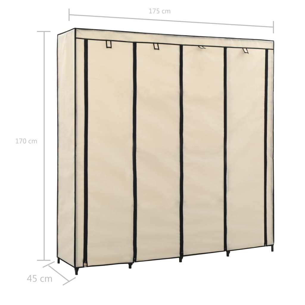 Guardaroba con 4 Scomparti Crema 175x45x170 cm - homemem39