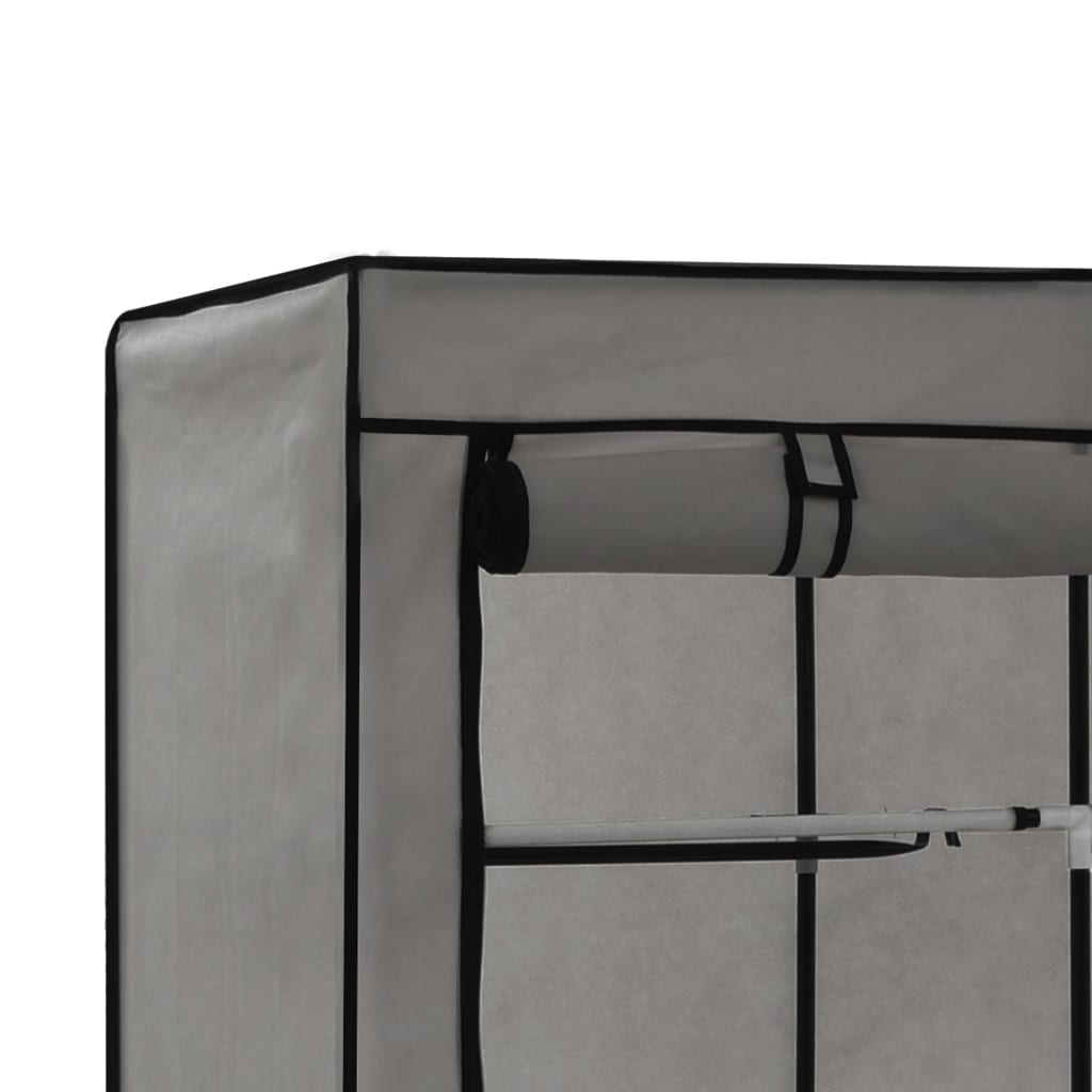Armadio con Scomparti e Aste Grigio 150x45x175 cm in Tessuto - homemem39