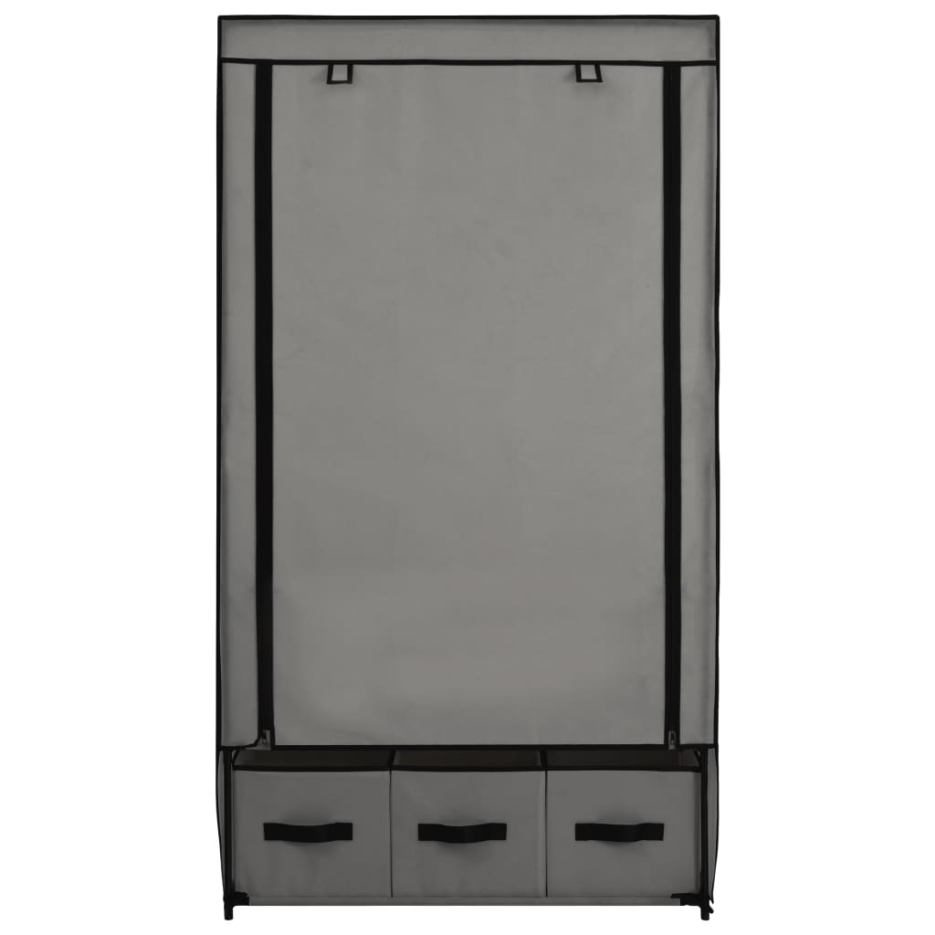 Armadio Grigio 87x49x159 cm in Tessuto - homemem39