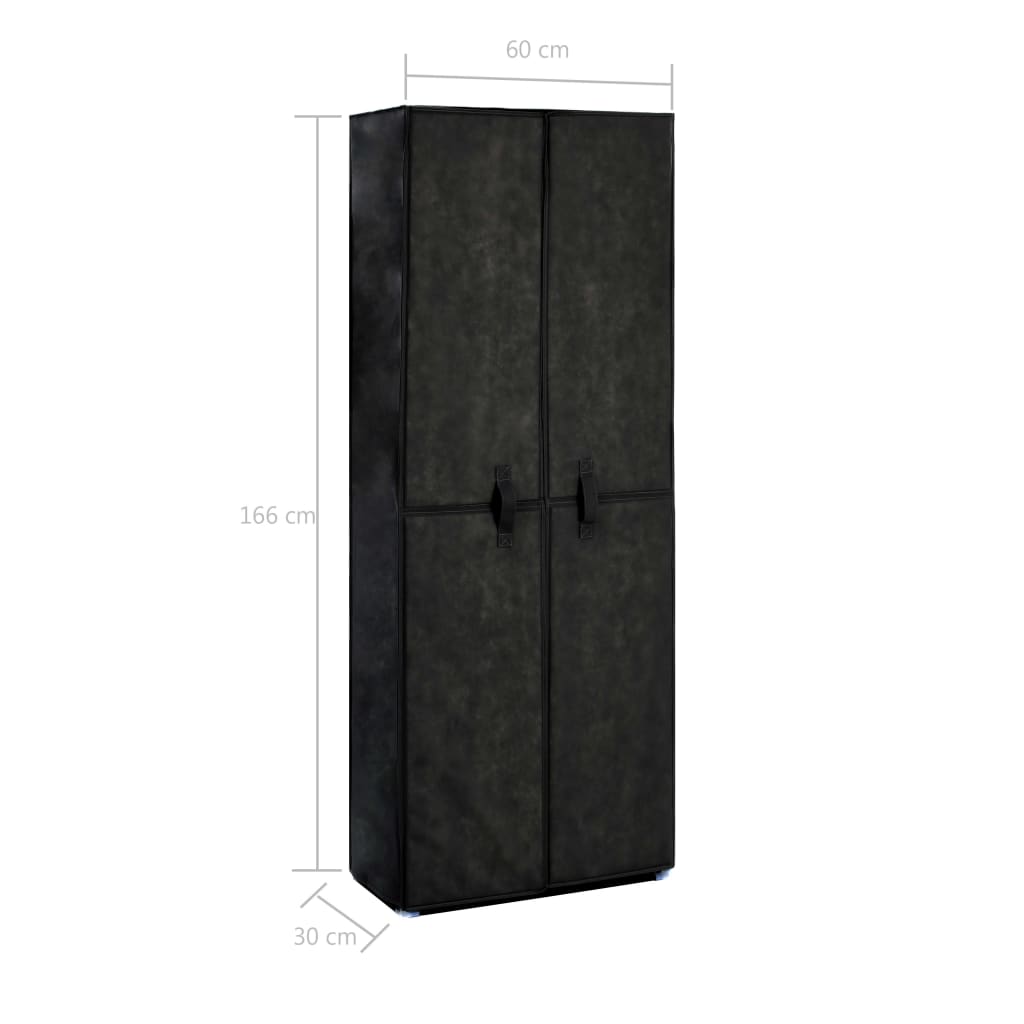 Scarpiera Nera 60x30x166 cm in Tessuto - homemem39