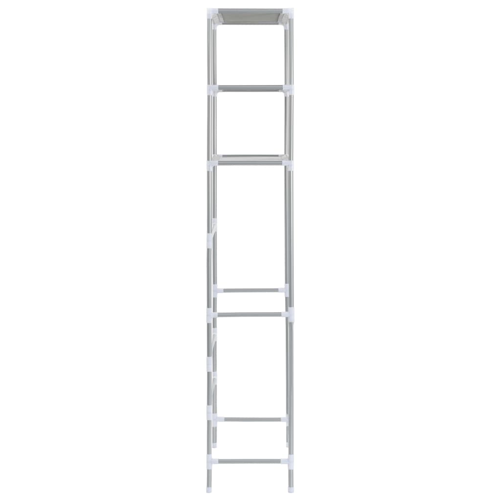 Scaffale per Bagno con 3 Ripiani Argento 53x28x169 cm - homemem39