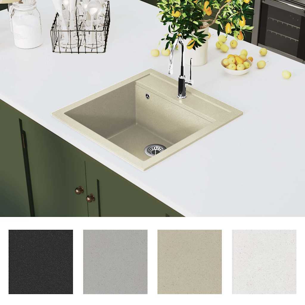 Lavello da Cucina in Granito Vasca Singola Beige - homemem39