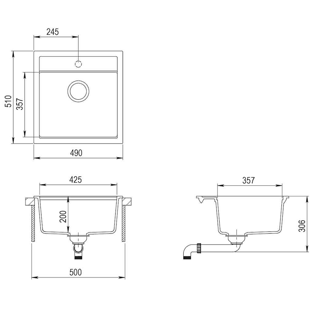 Lavello da Cucina in Granito Vasca Singola Beige - homemem39