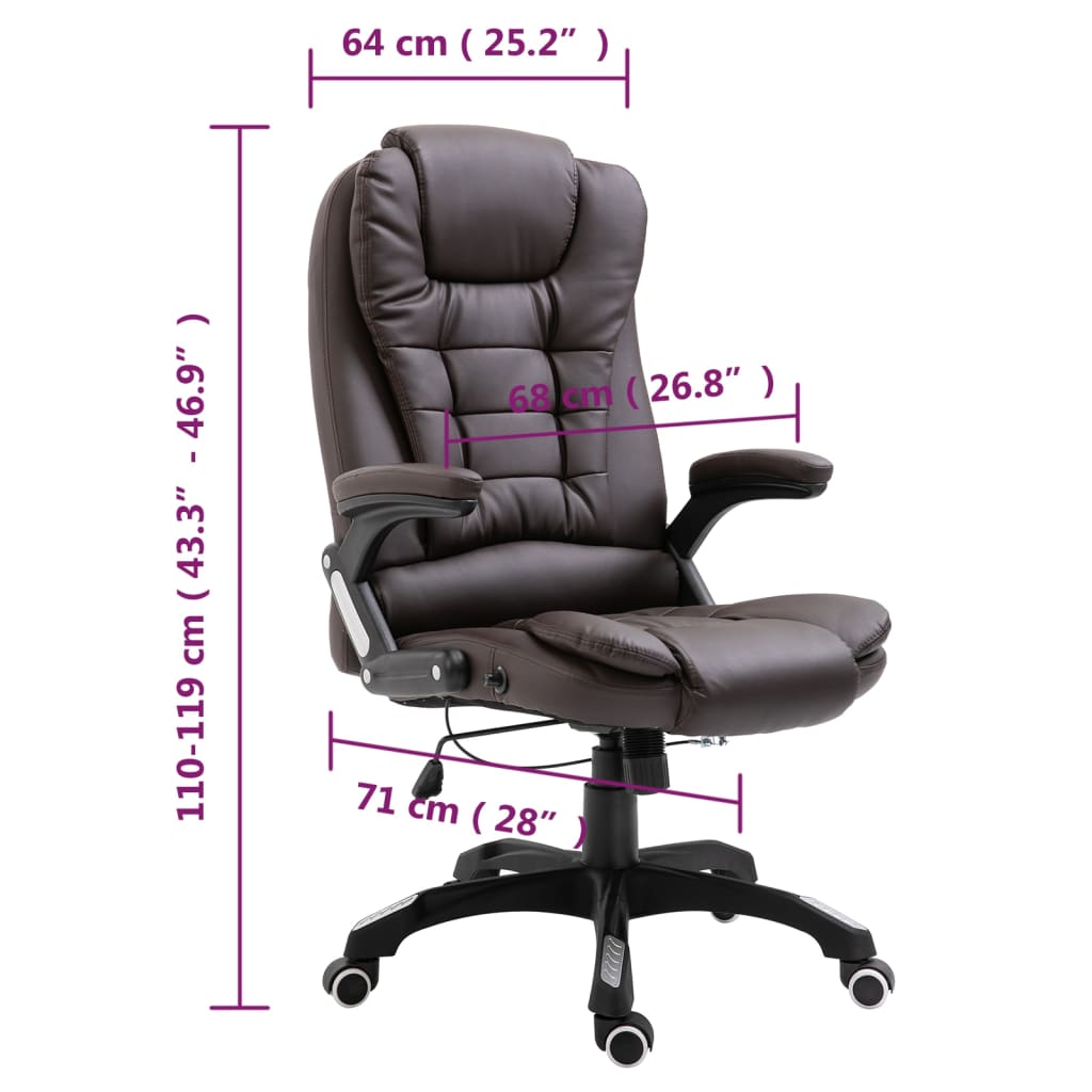 Sedia da Ufficio Marrone in Vera Pelle | homemem39