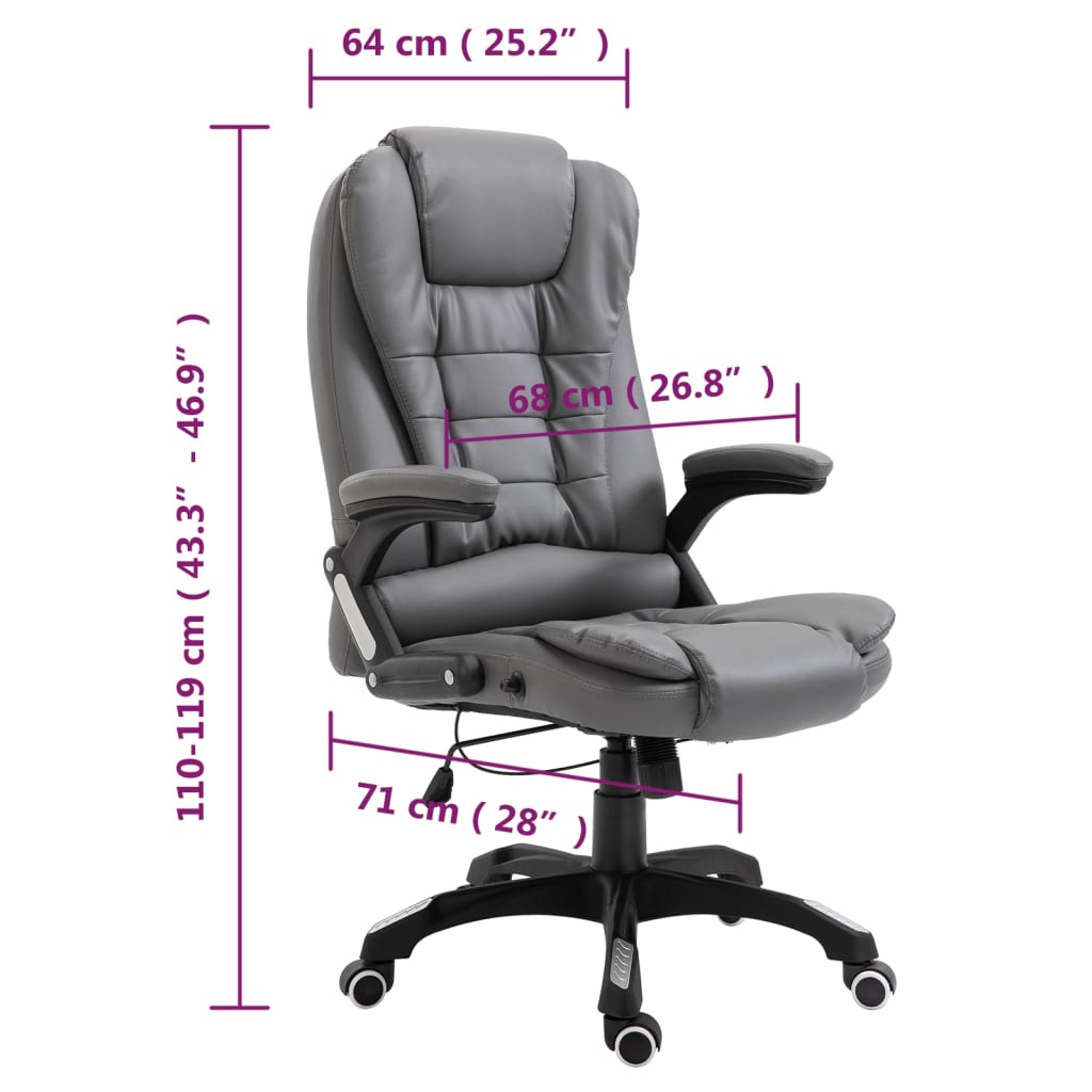 Sedia da Ufficio Antracite in Similpelle | homemem39