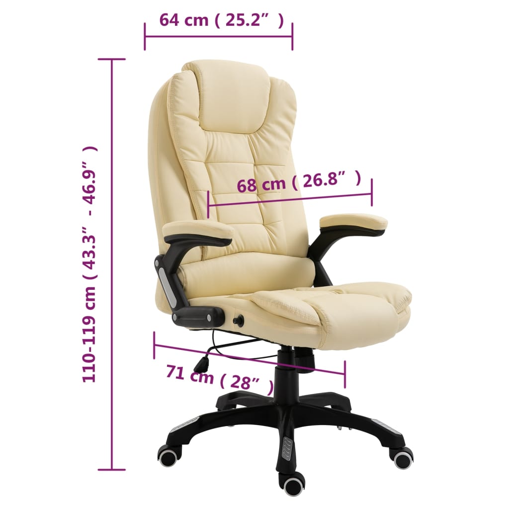 Sedia da Ufficio Crema in Similpelle | homemem39