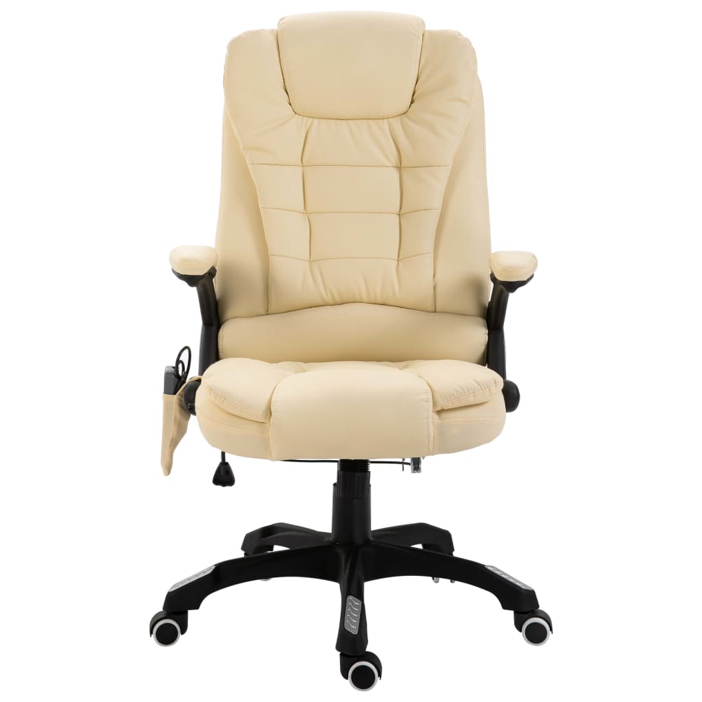 Sedia da Ufficio Massaggiante Crema in Similpelle - homemem39