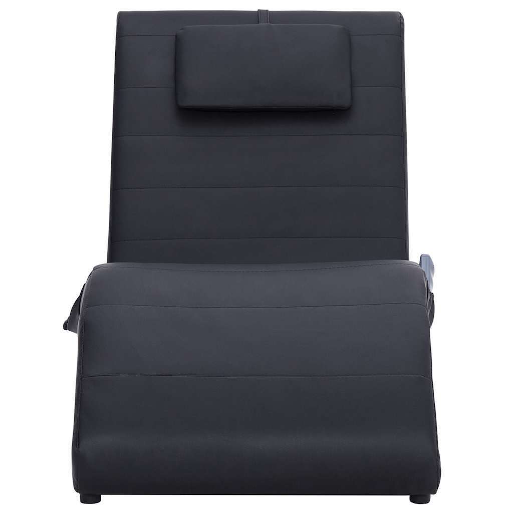 Sdraio Massaggiante con Cuscino Nero in Similpelle - homemem39