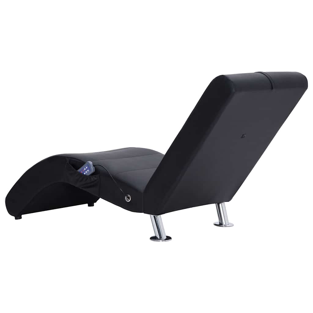 Sdraio Massaggiante con Cuscino Nero in Similpelle - homemem39
